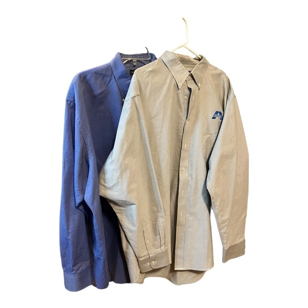 Lands' End Button Down Shirts Blue Gray 2XT